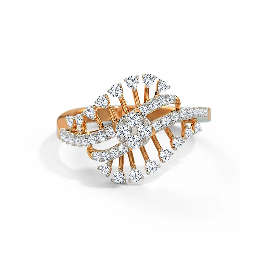 Diamond Feather Bloom Ring
