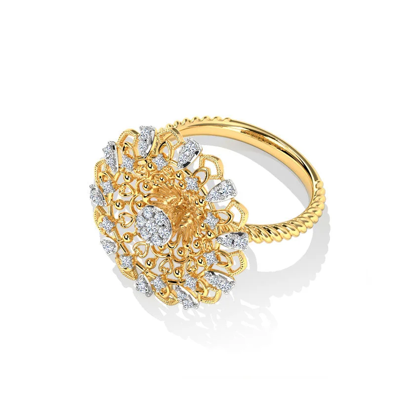 Radiant Mandala Diamond Ring