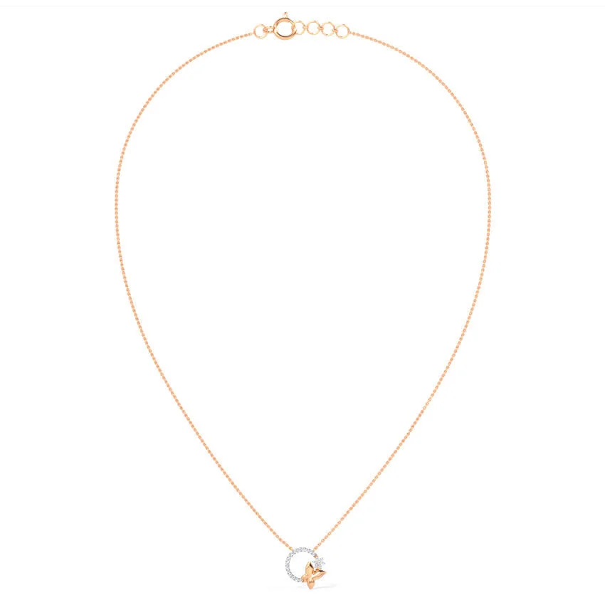 Butterfly Halo Diamond Necklace