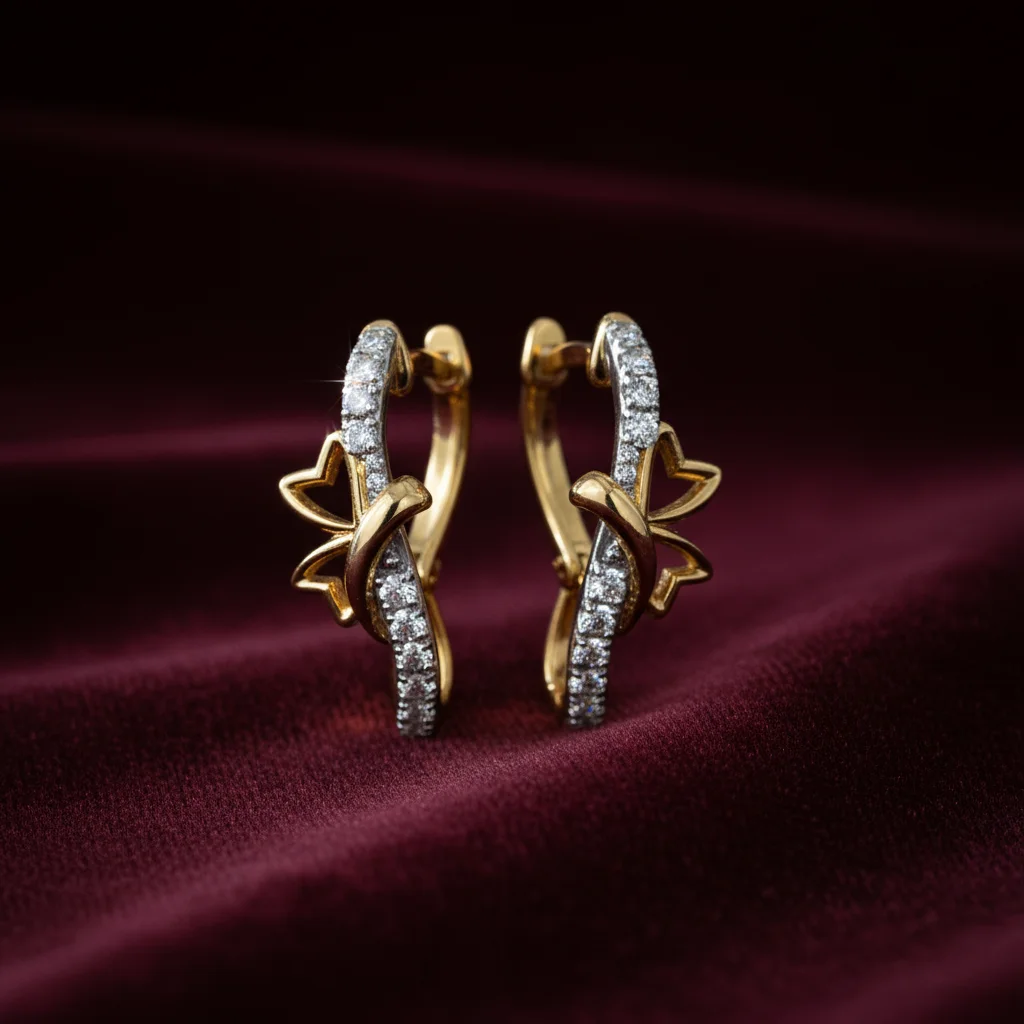Enchanted Butterfly Diamond Huggie Earrings