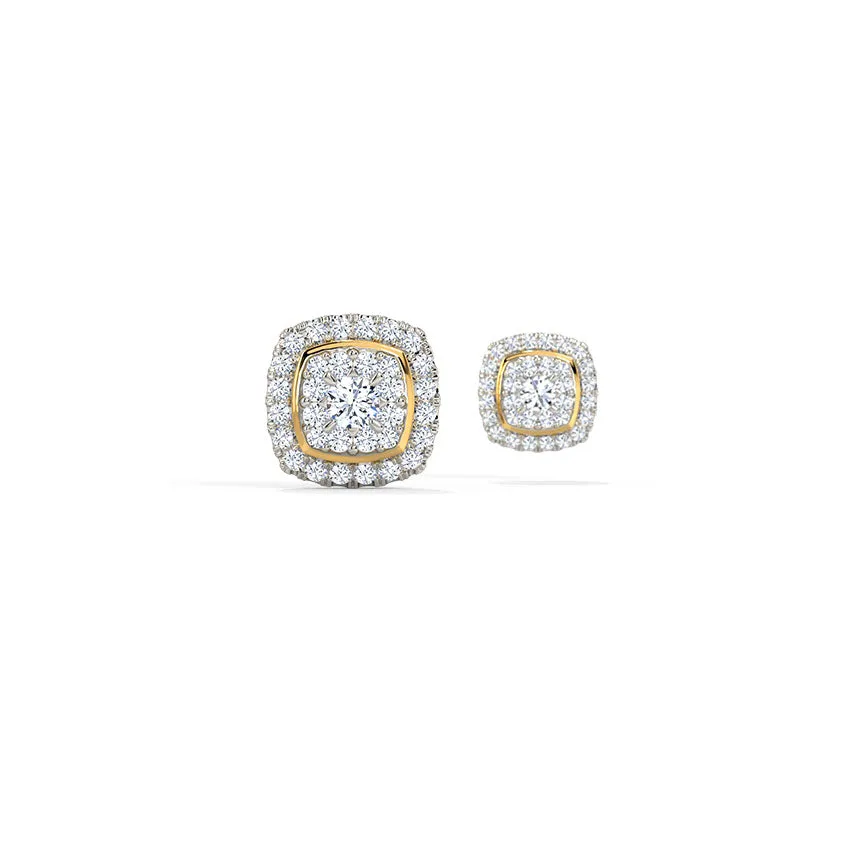 Two-Tone Infinity Halo Studs Earring