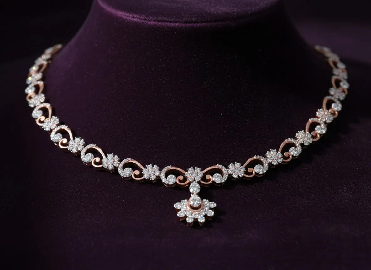 Diamond Scroll Harmony Necklace