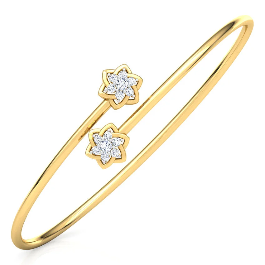 Sparkling Floral Duo Gold Cuff