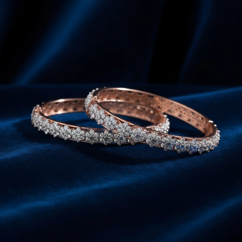 Blushing Bloom Diamond Bangles