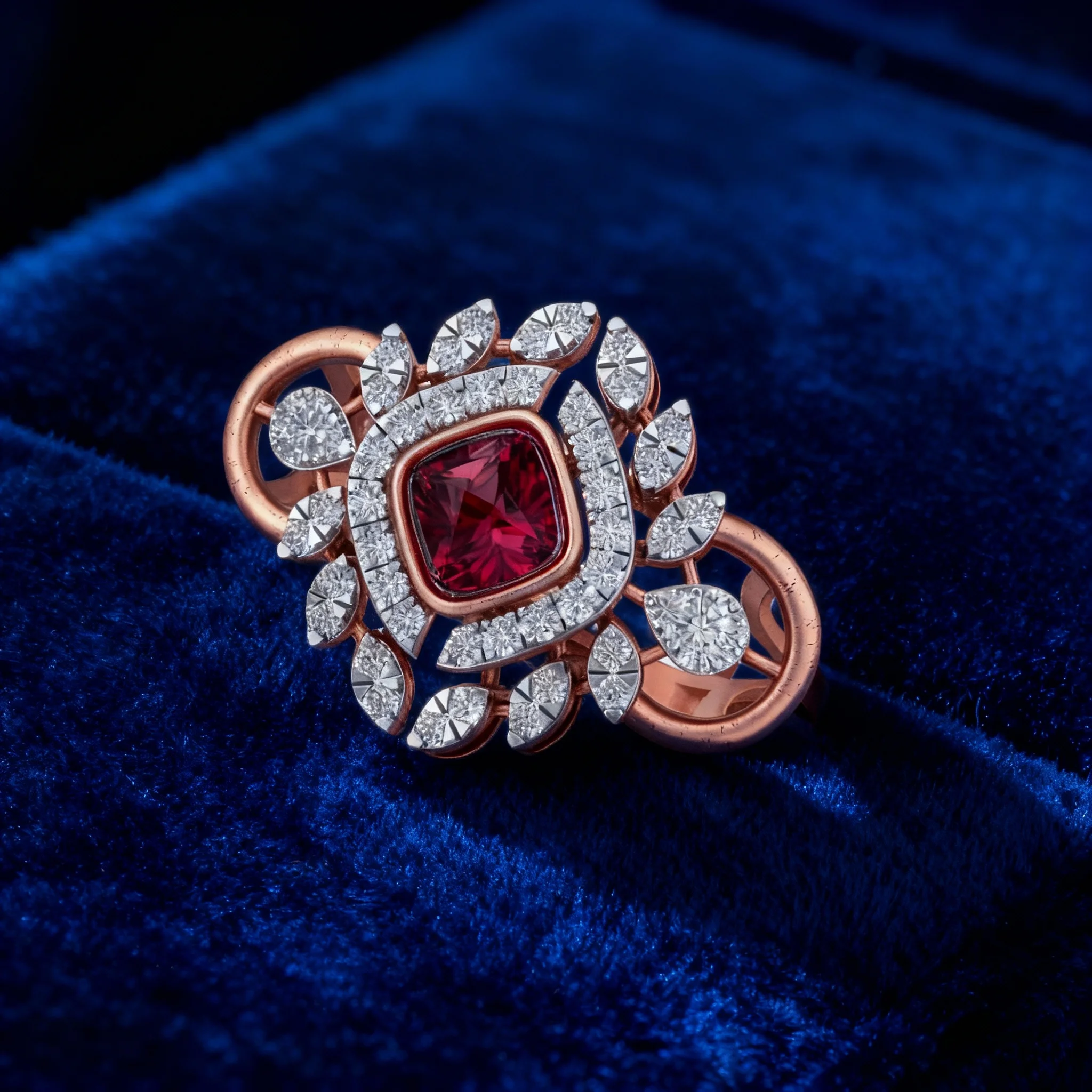 Amara Ruby Wreath Ring
