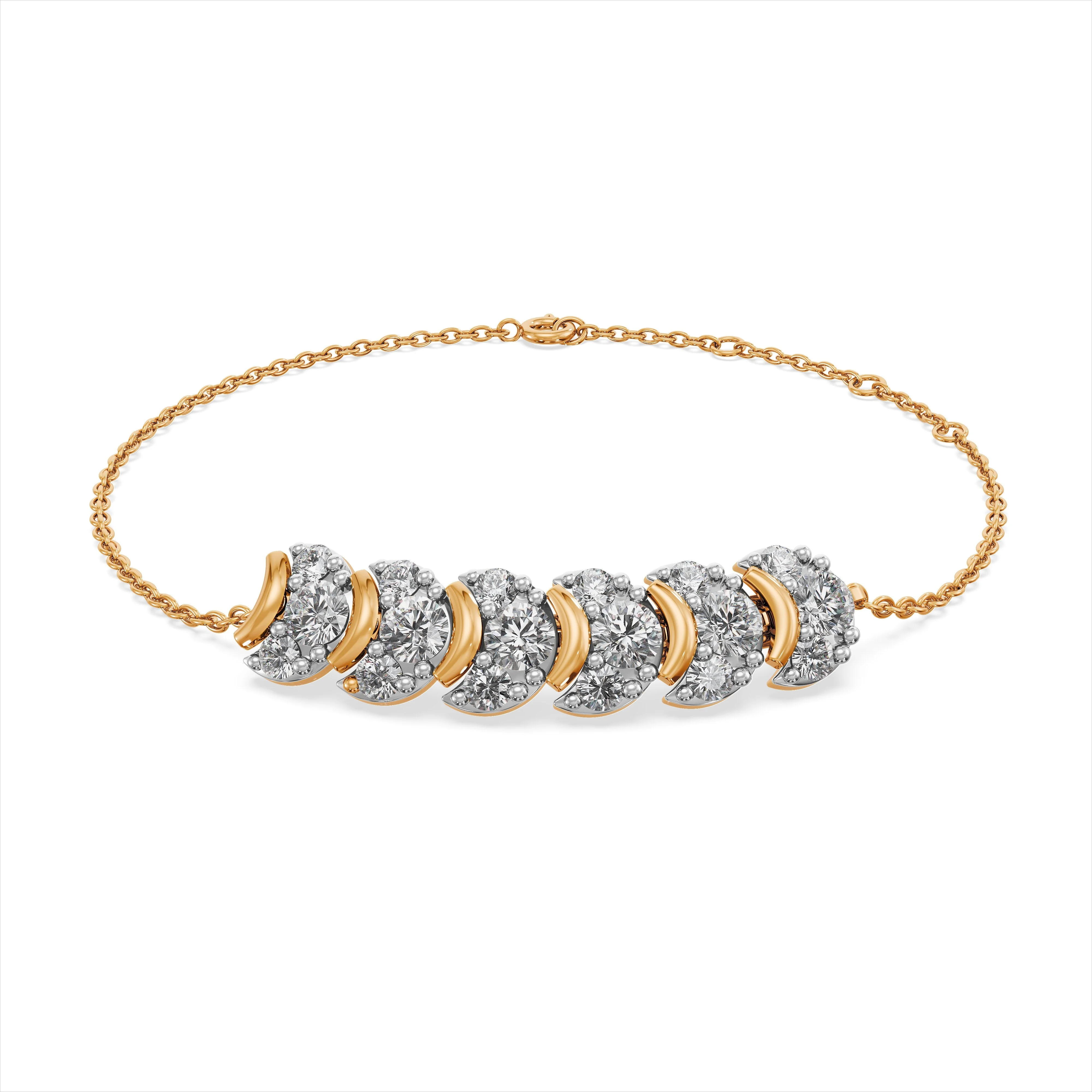 Crescent Bloom Diamond Bracelet