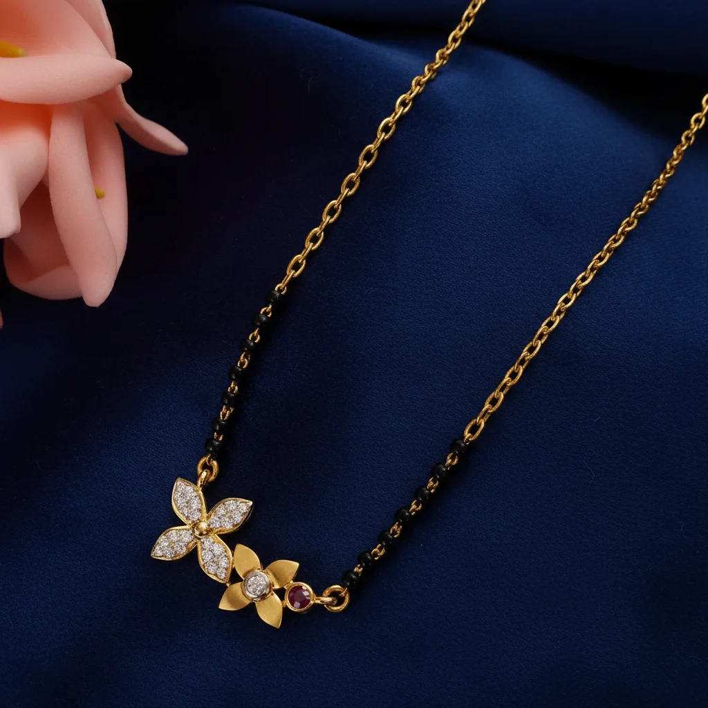 Aria Floral Diamond Mangalsutra