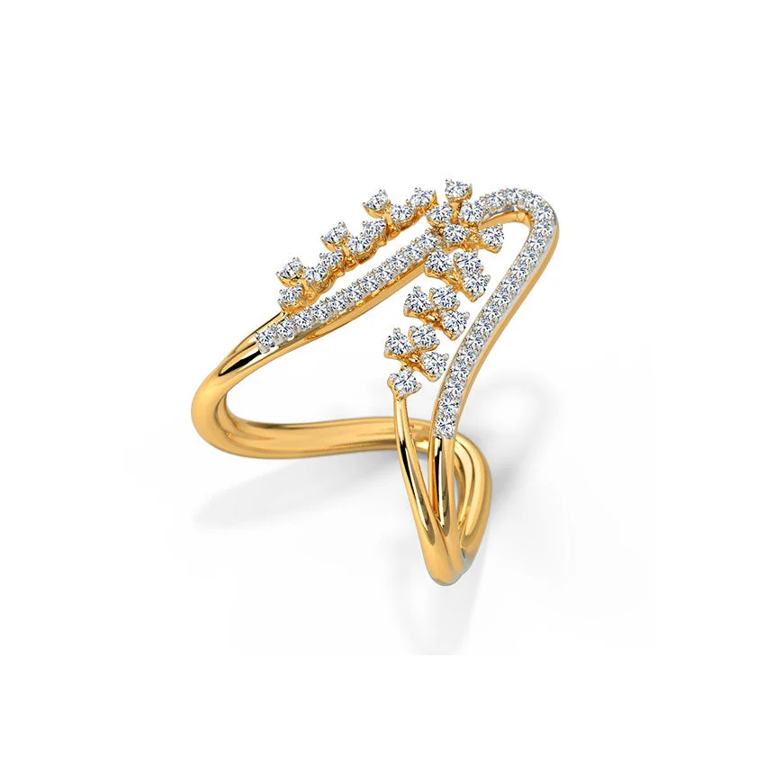 Leaf of Light Diamond Ring