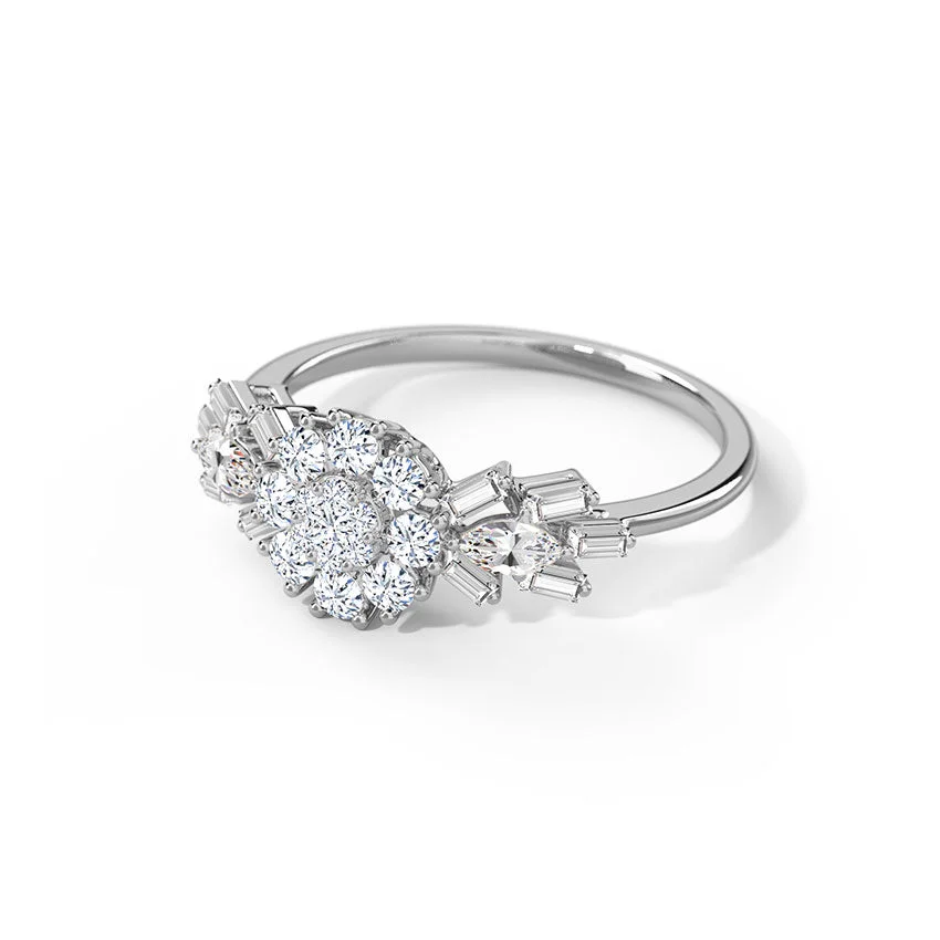 Starlit Blossom Diamond Ring