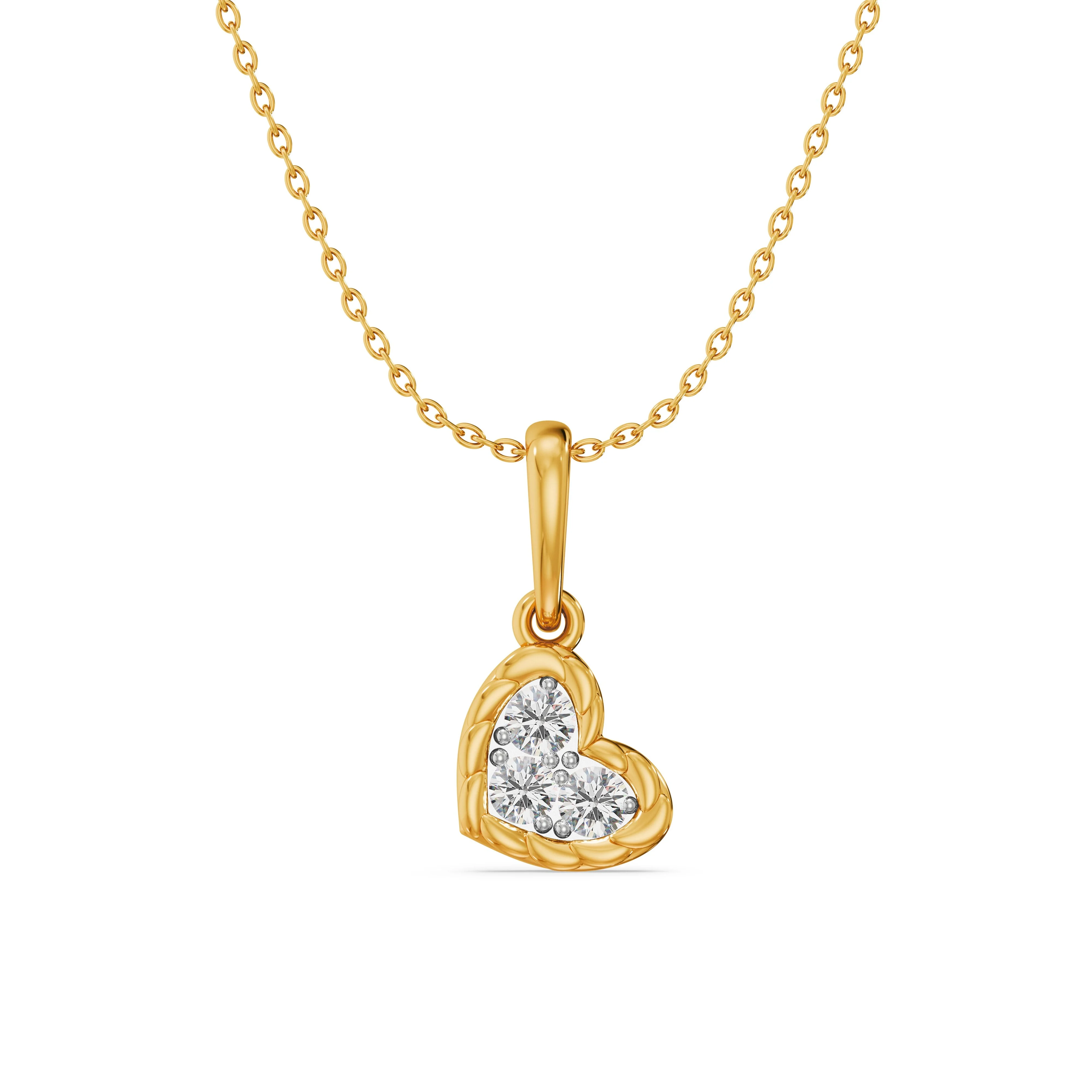 Braided Heart Diamond Pendant
