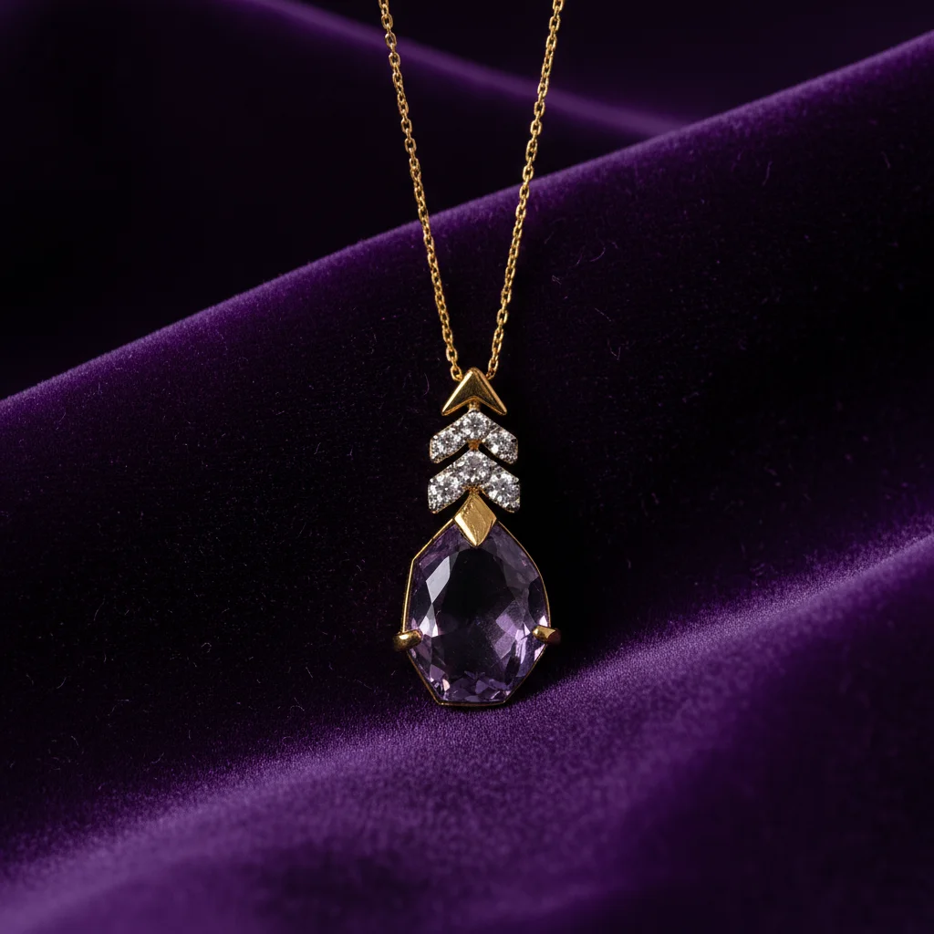 Sovereign Amethyst & Diamond Arrow Pendant