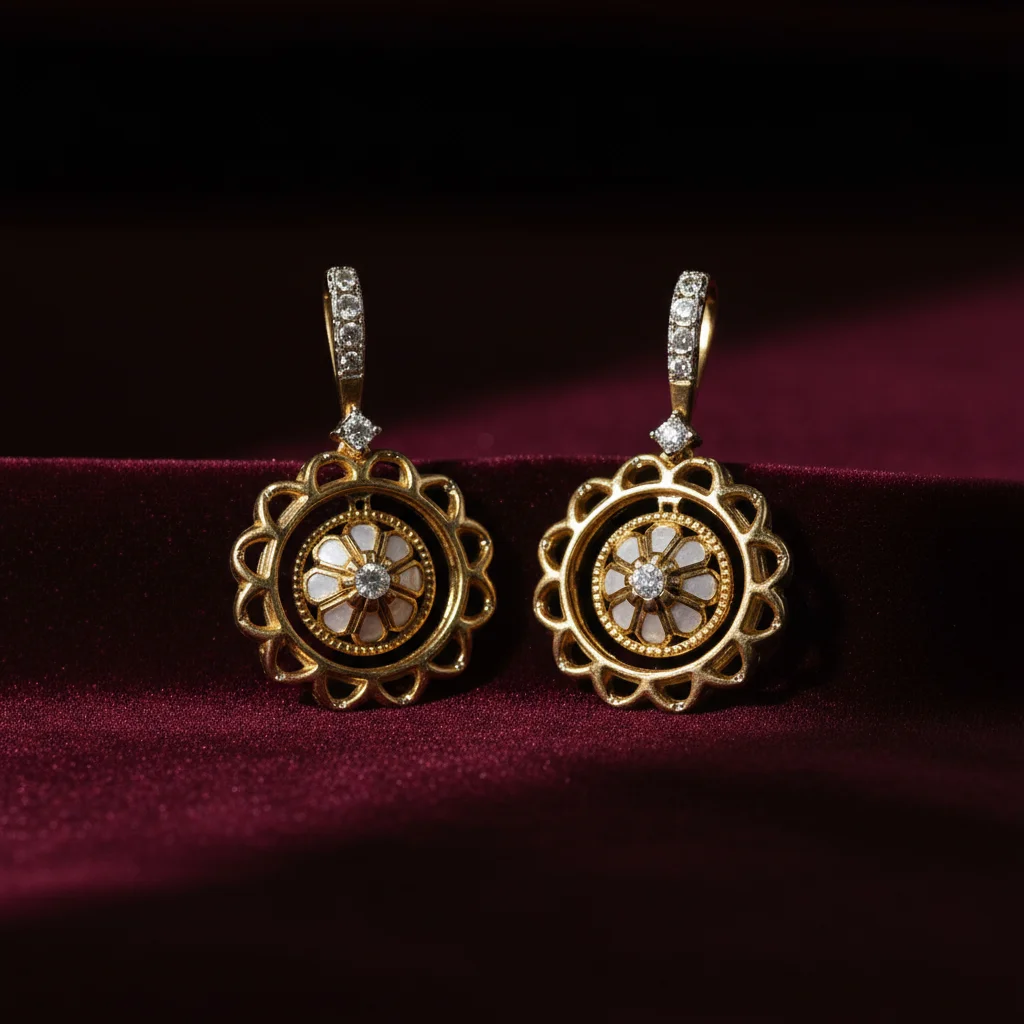 Lumia Spinning Medallion Diamond Earrings