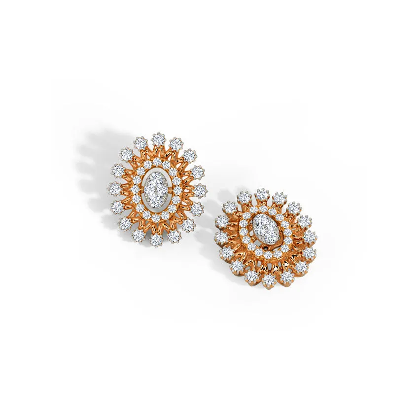 Celestial Bloom Oval Cluster Earrings 