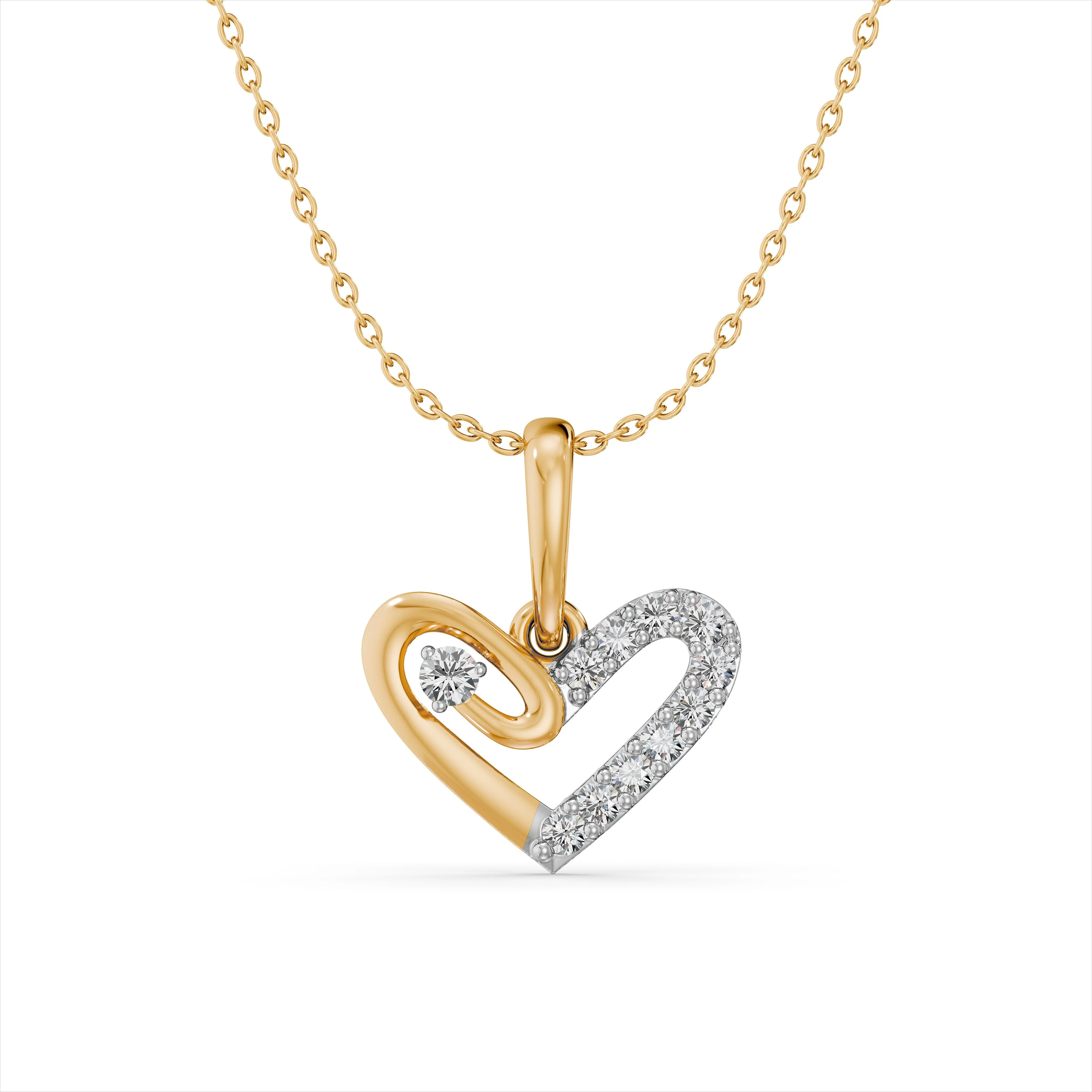 Twisted Heart Diamond Pendant