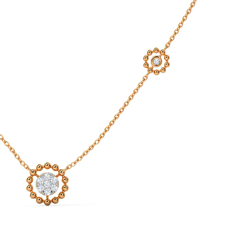 Aurelle Halo Diamond Necklace