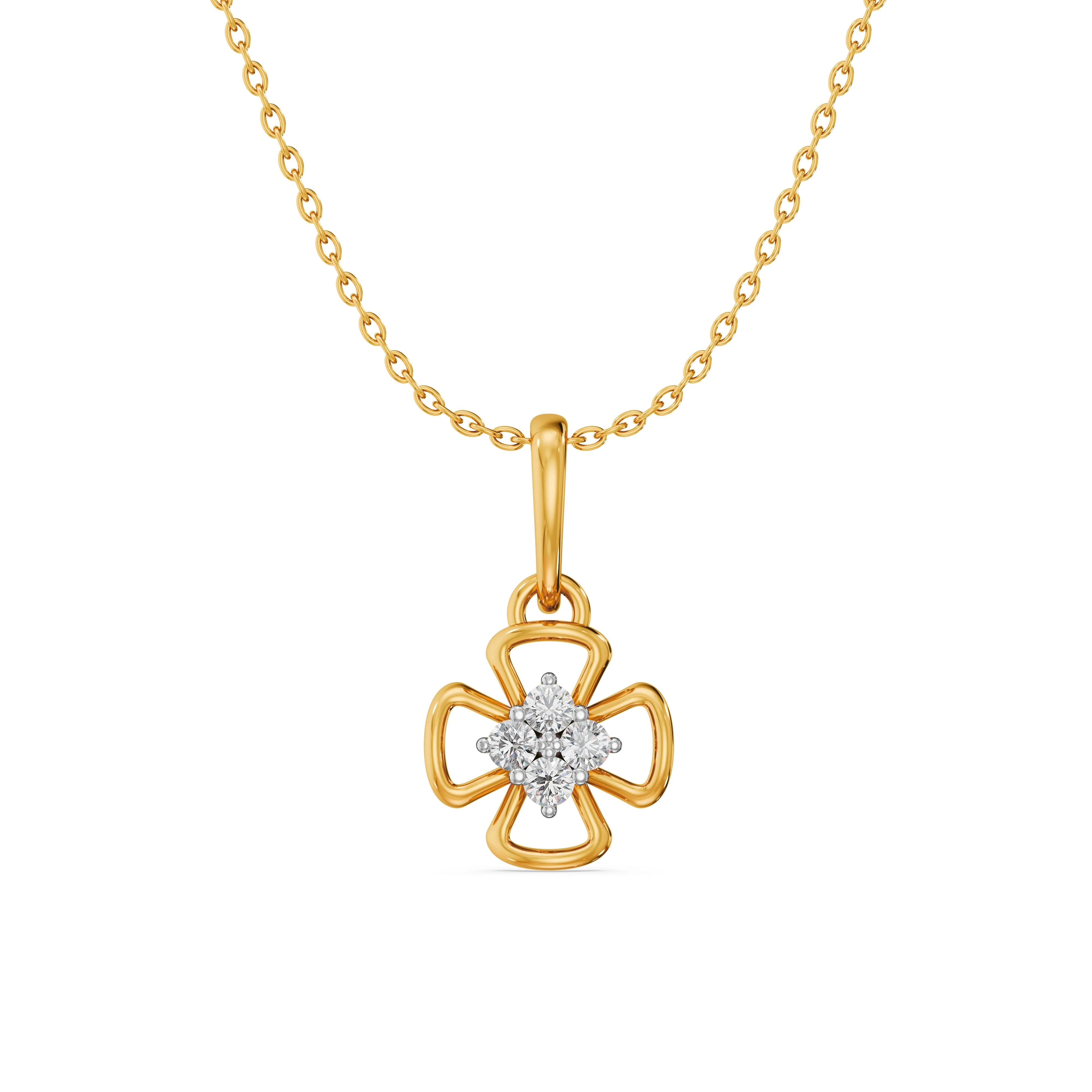 Clover Bloom Diamond Pendant