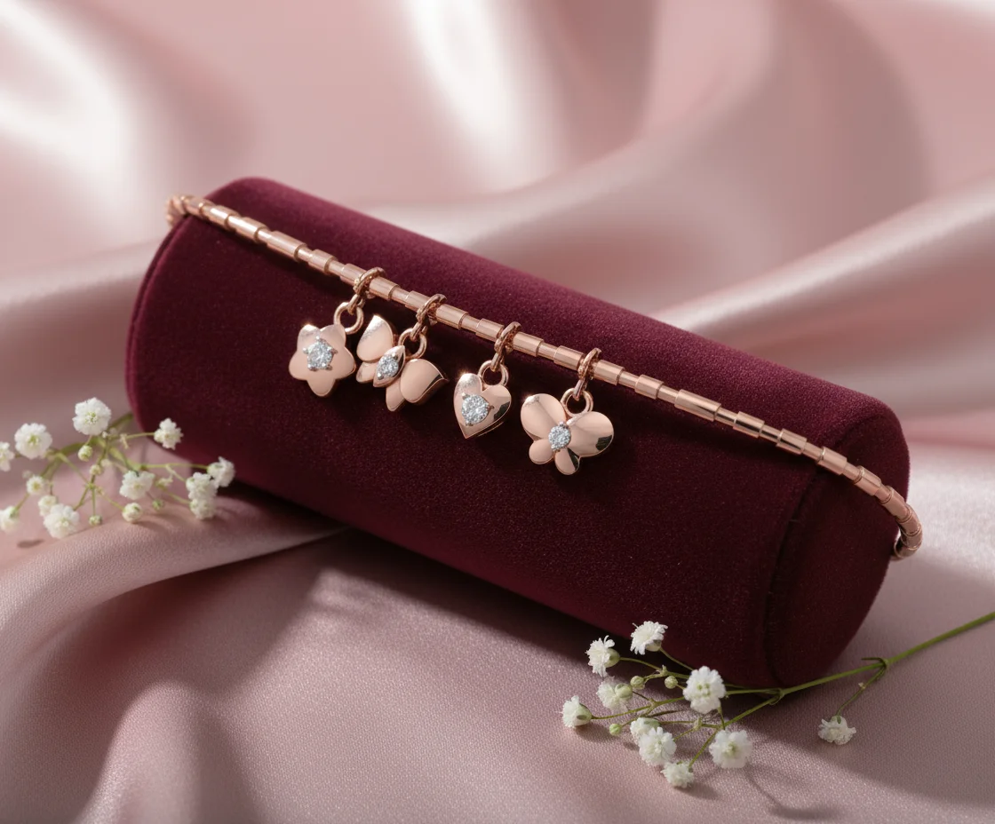 Whimsical Garden Diamond Charm Bangle