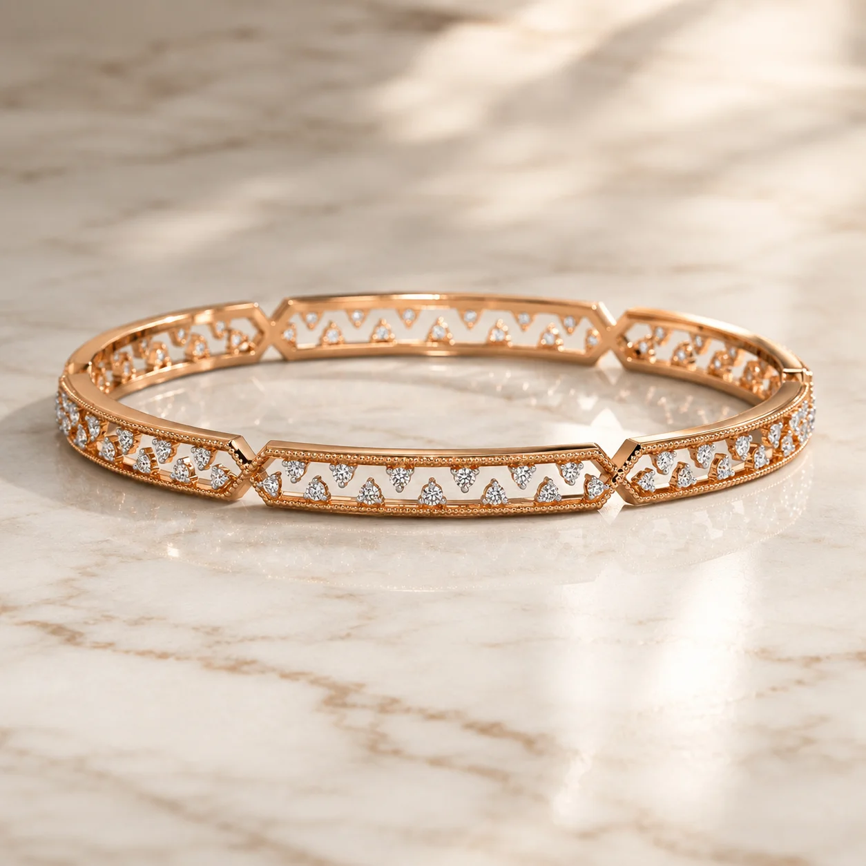 Endless Hearts Diamond Bangle