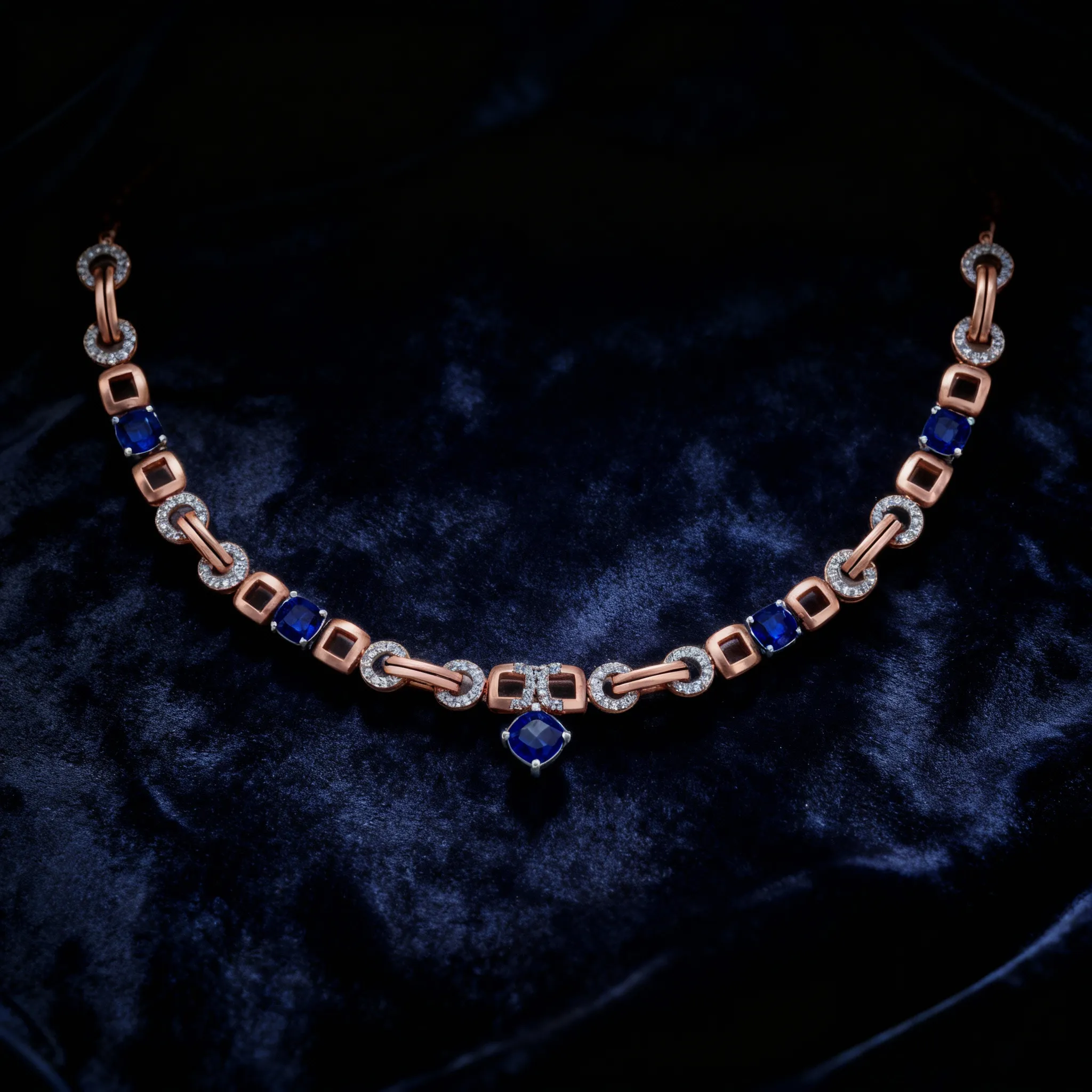Celestia Sapphire Diamond Necklace