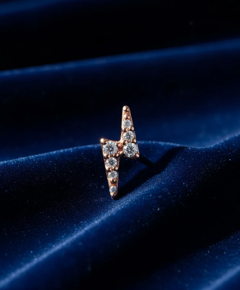 Electric Spark Diamond Nose Stud