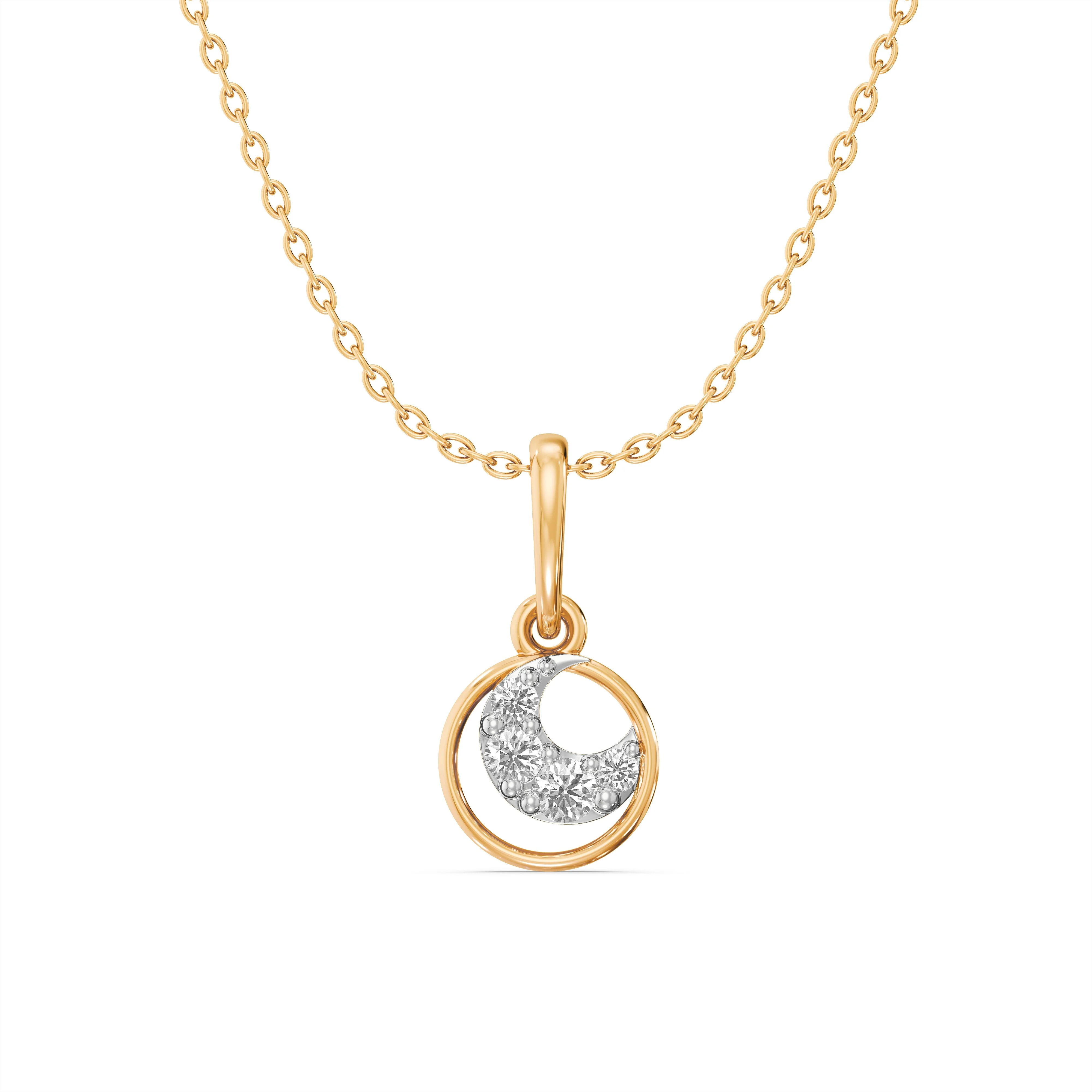 Moon Halo Diamond Pendant