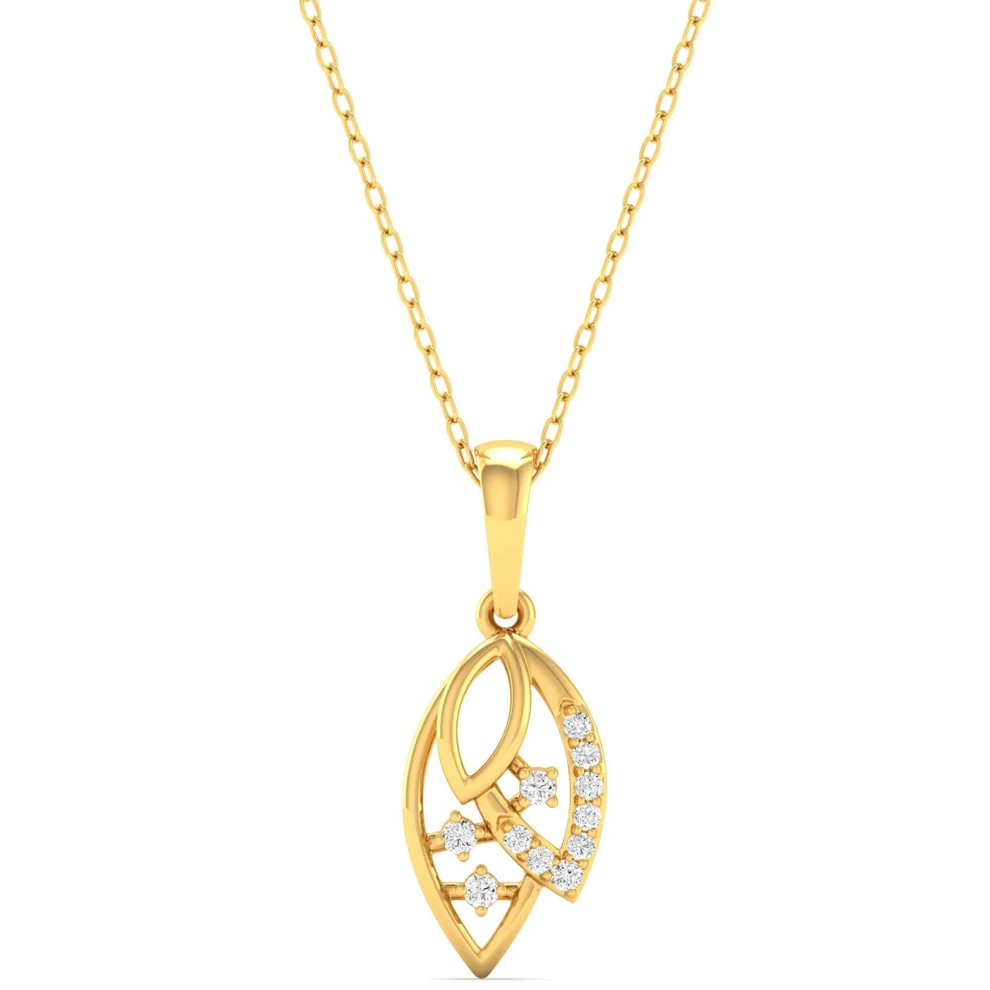 Golden Leaf Bloom Pendant