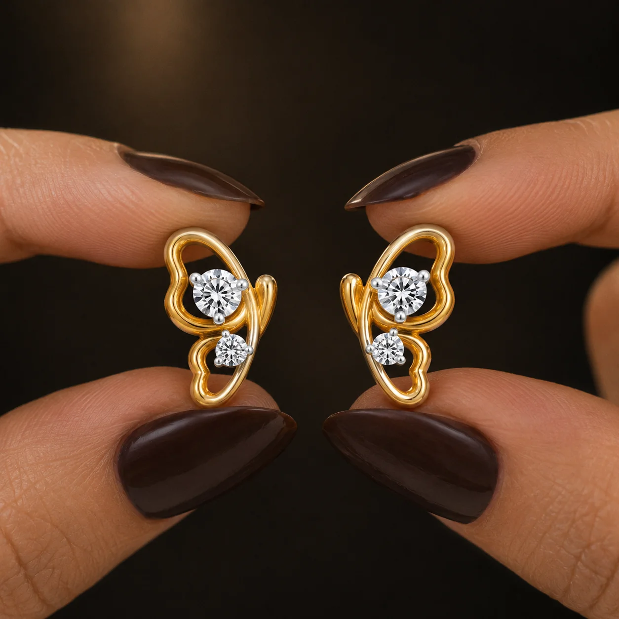 Golden Wings Diamond Studs