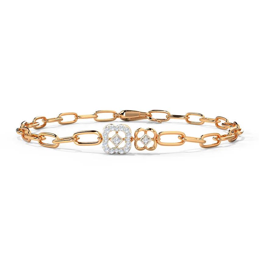 Lucky Clover Diamond Link Bracelet