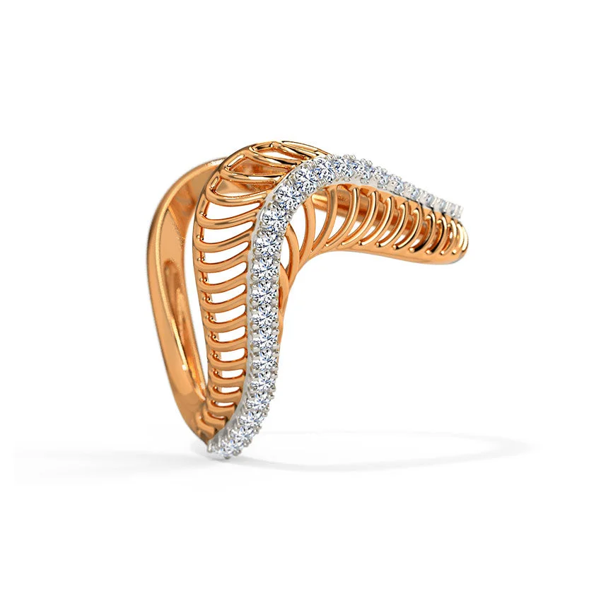 Ethereal Wave Diamond Ring