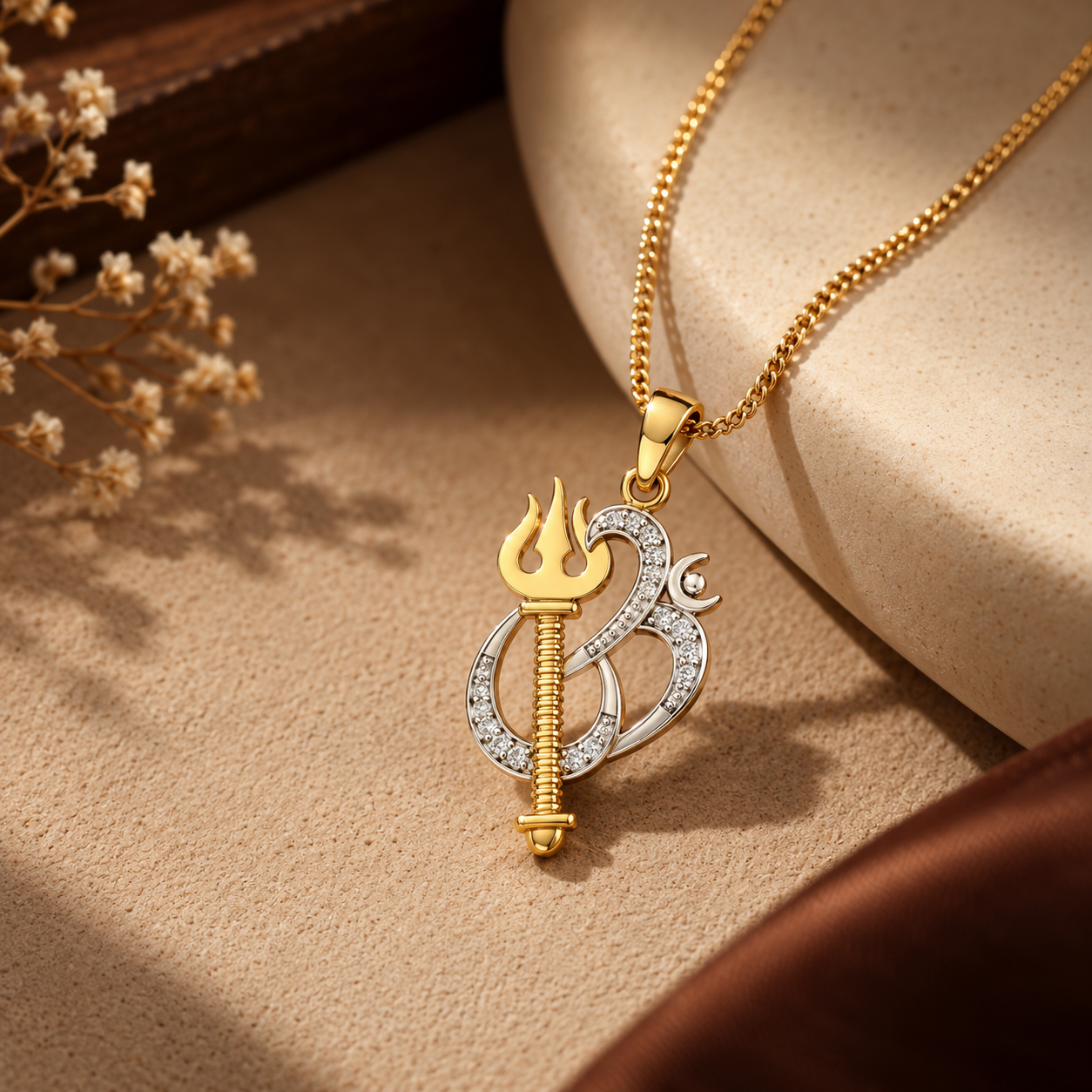Shiv Shakti Trishul Om Pendant