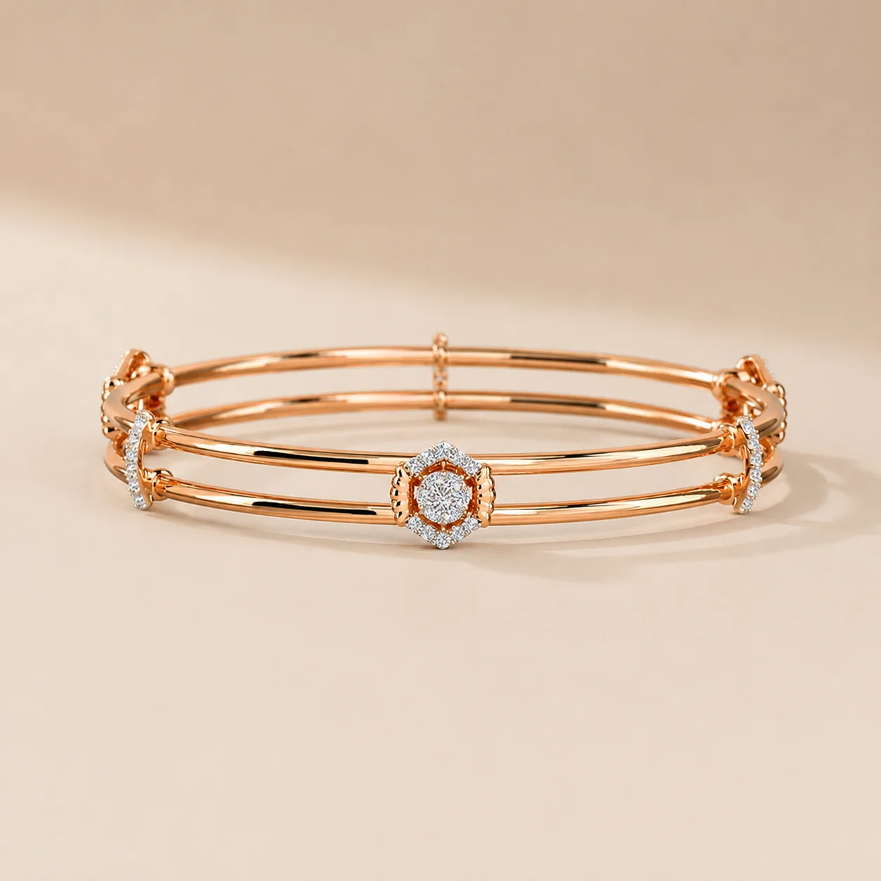 Trinity Blossom Diamond Bangle