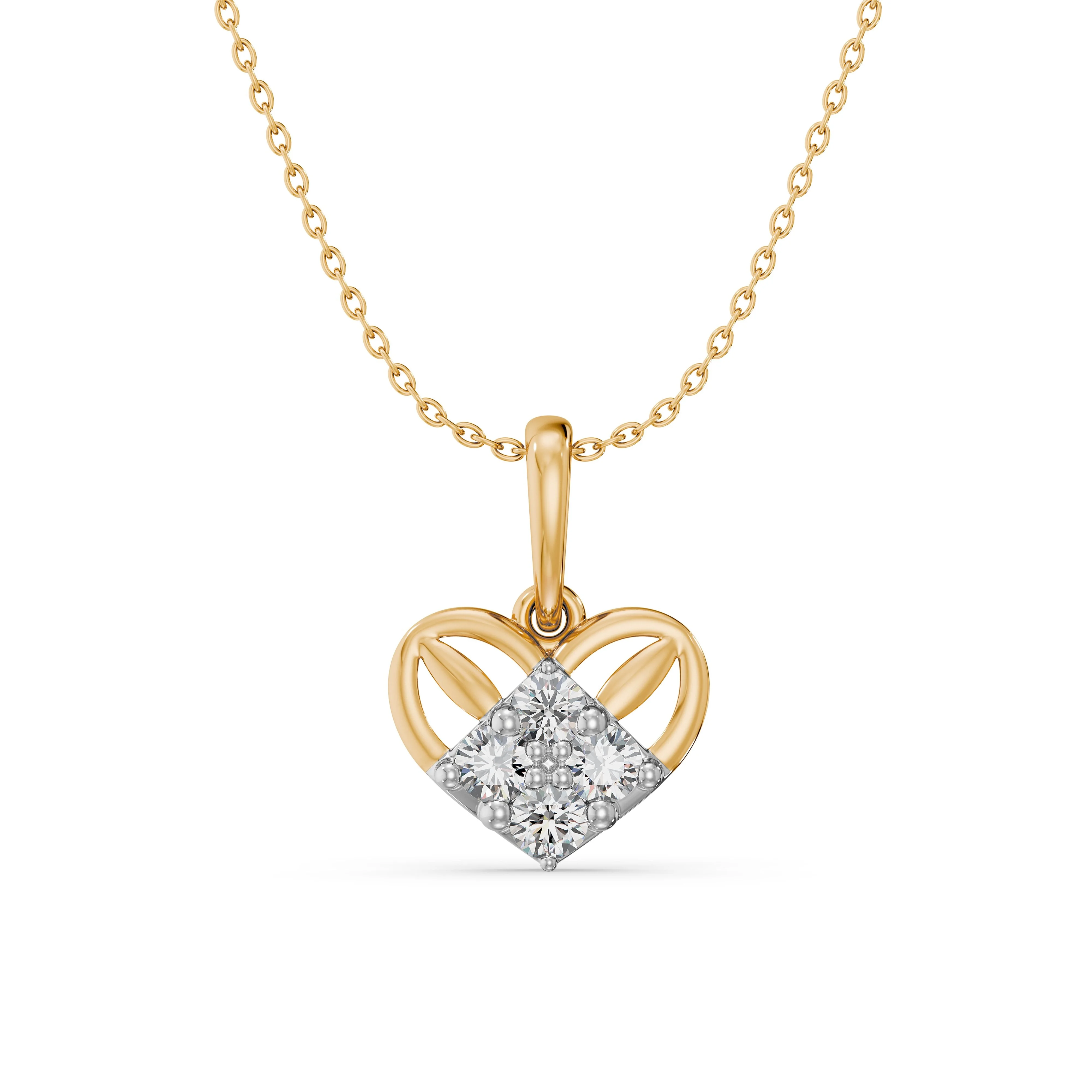 Royal Heart Bloom Diamond Pendant