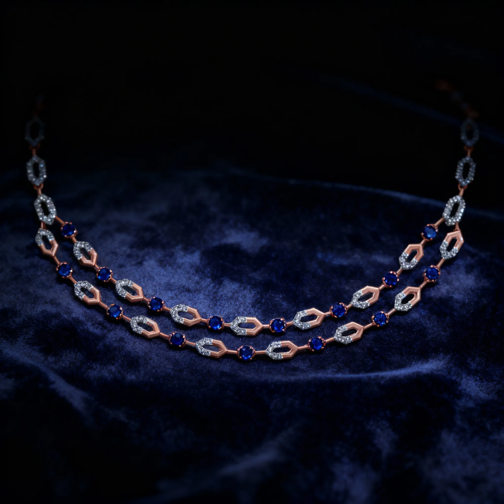 Elysian Sapphire Diamond Layered Necklace