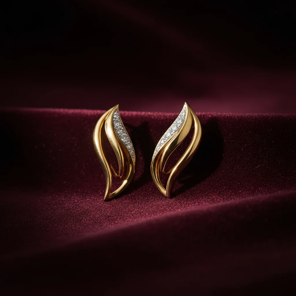 Aura Leaf Diamond Earrings