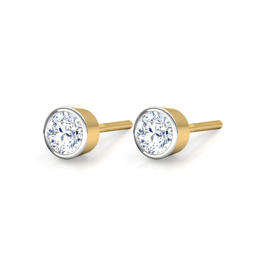 Sleek Bezel Solitaires Earring