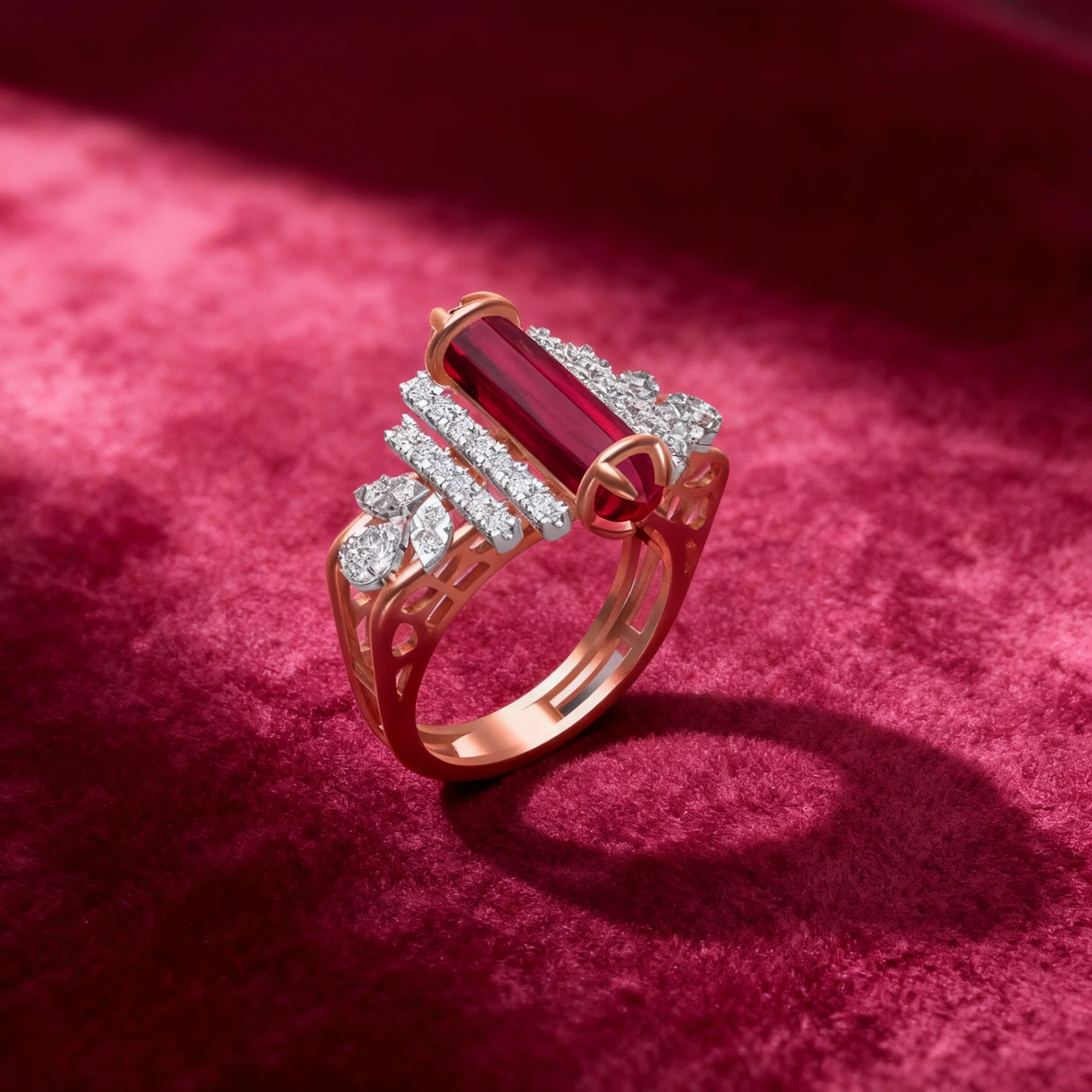 Astoria Linear Ruby Ring