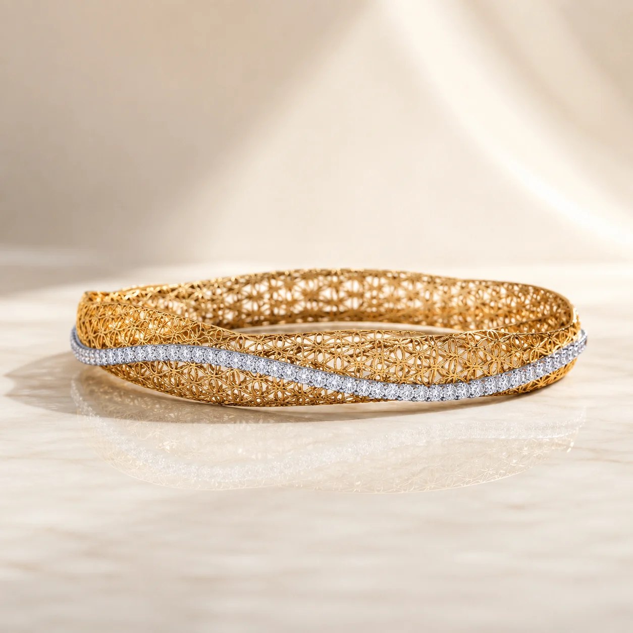 Celestial Weave Diamond Bangle