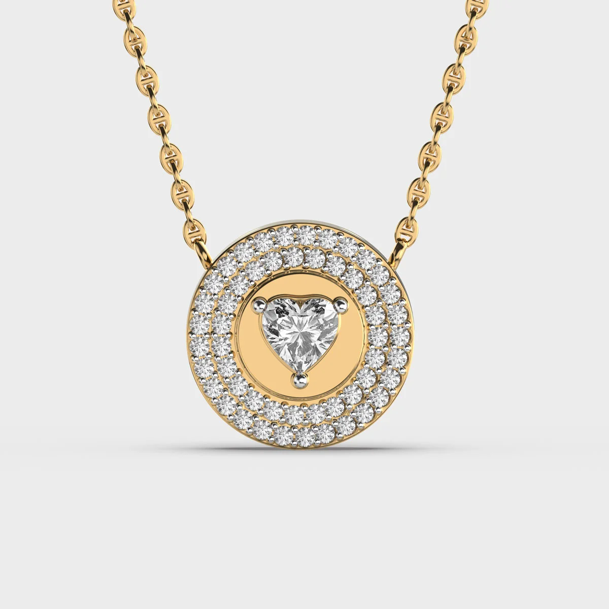 Heart Halo Diamond Necklace