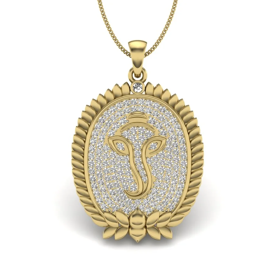 Ganesha Lotus Aura Pendant