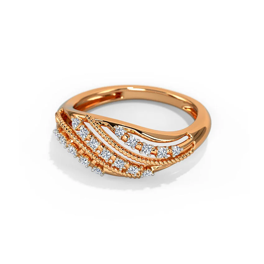 Ribbon Cascade Diamond Ring