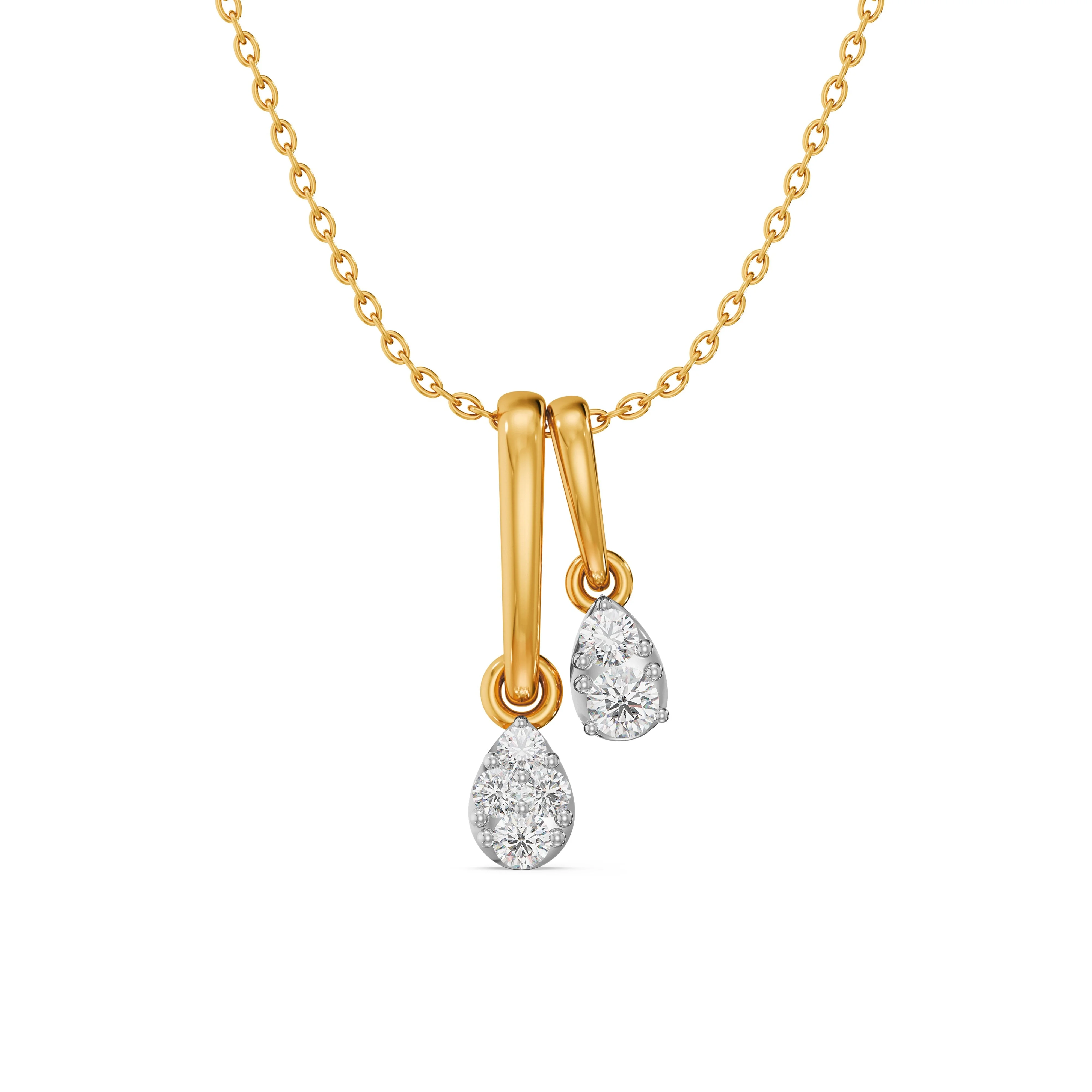 Twin Dewdrop Diamond Pendant
