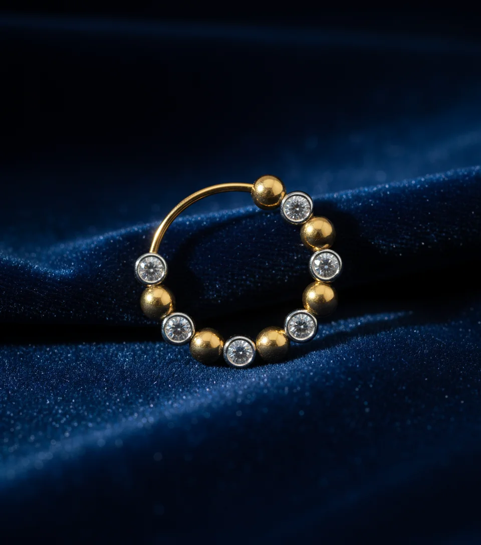 Aura Beaded Diamond Hoop