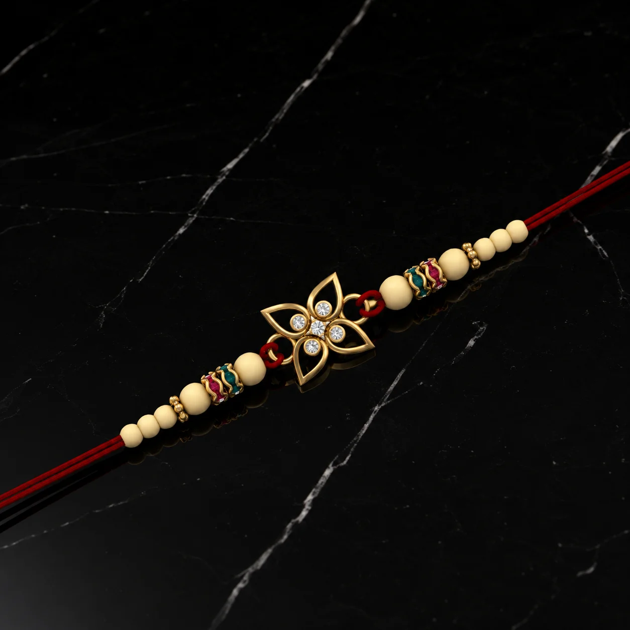 Floral Radiance Diamond Rakhi