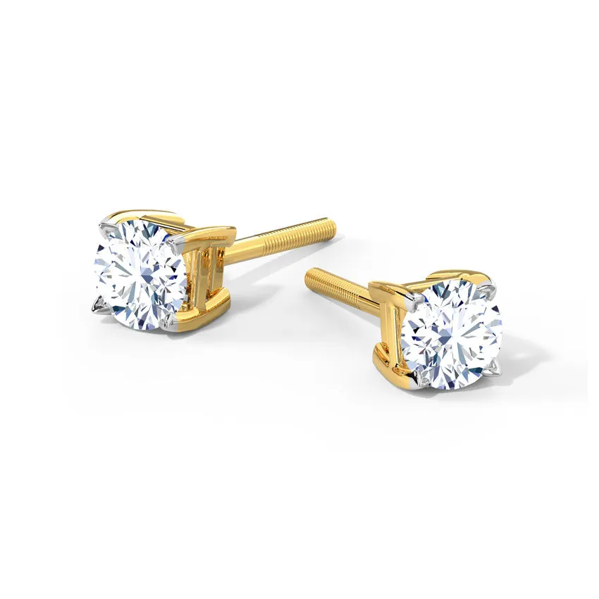 Luminous Two-Tone Solitaires Earring