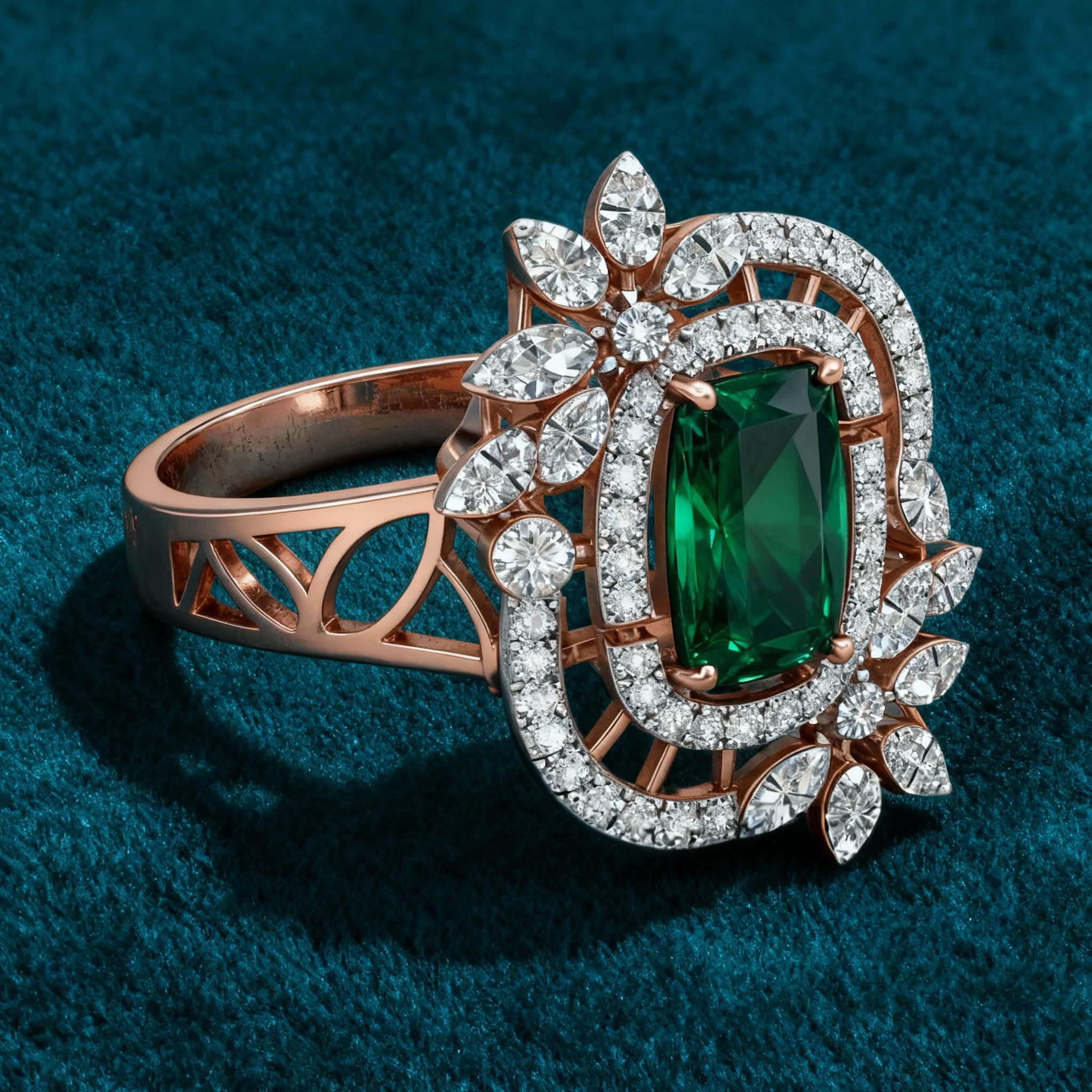 Florentina Emerald Bloom Ring