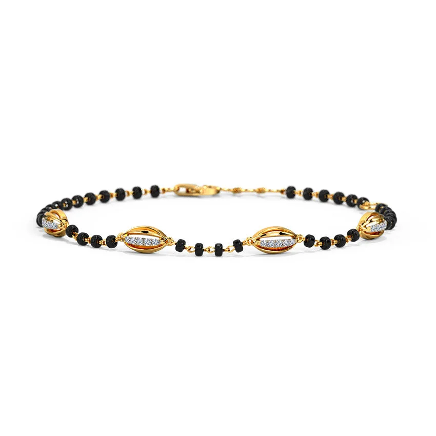 Quad Charm Diamond Mangalsutra Bracelet