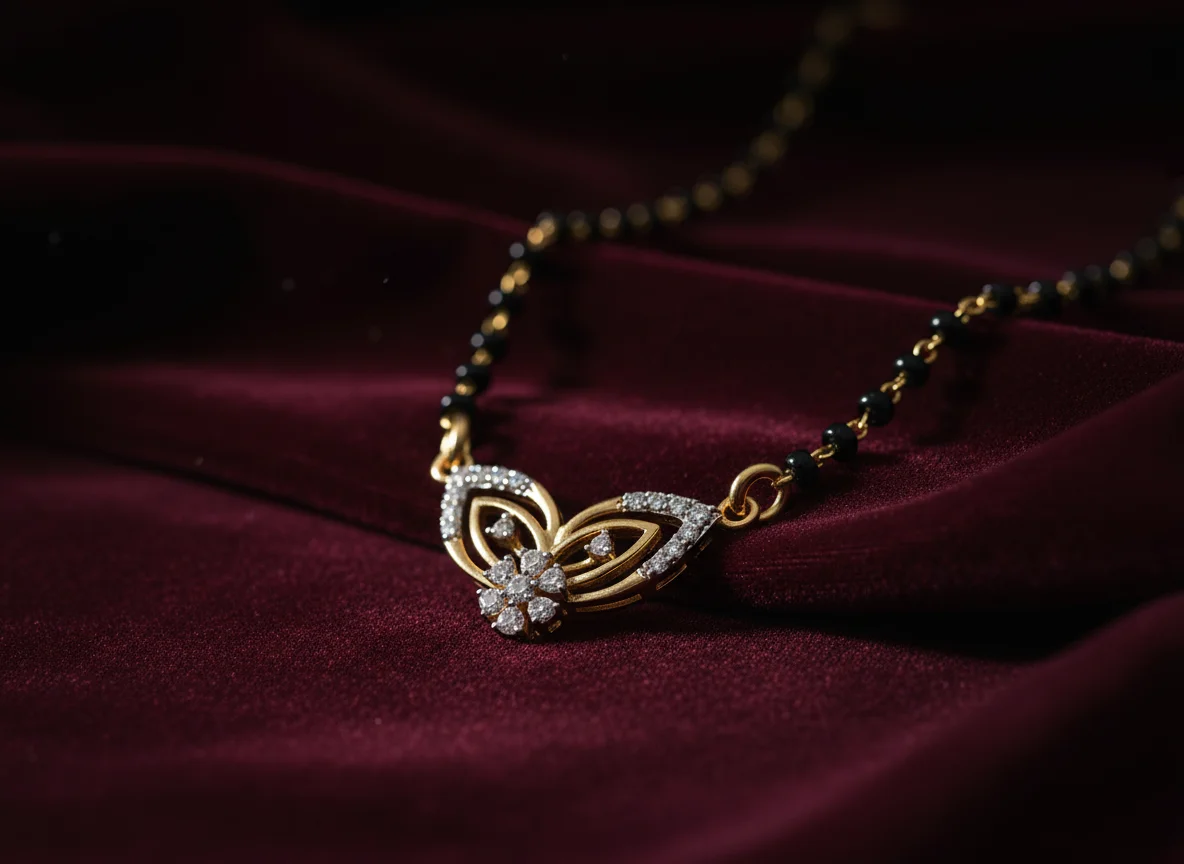 Aelia Floral Diamond Mangalsutra