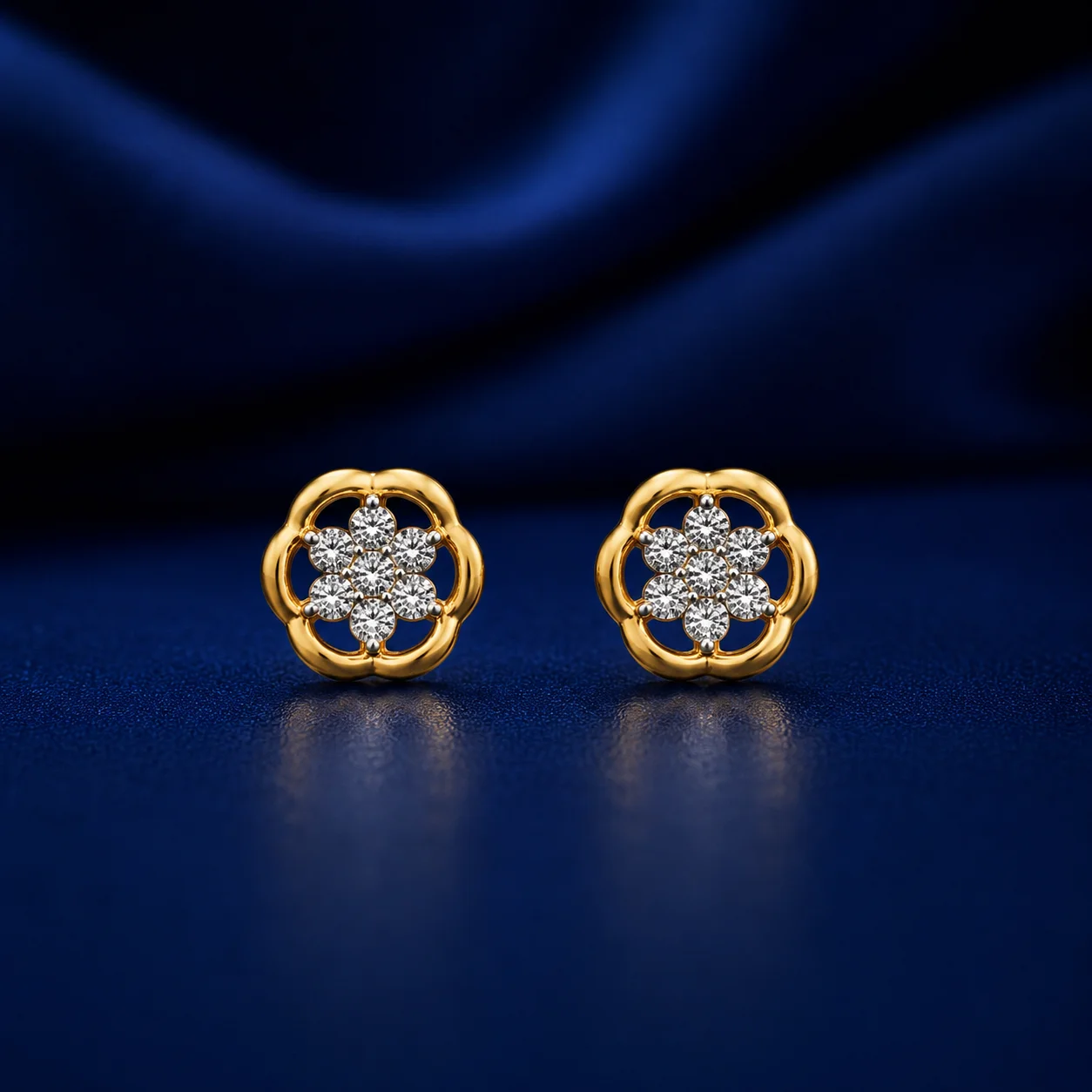 Golden Blossom Halo Studs