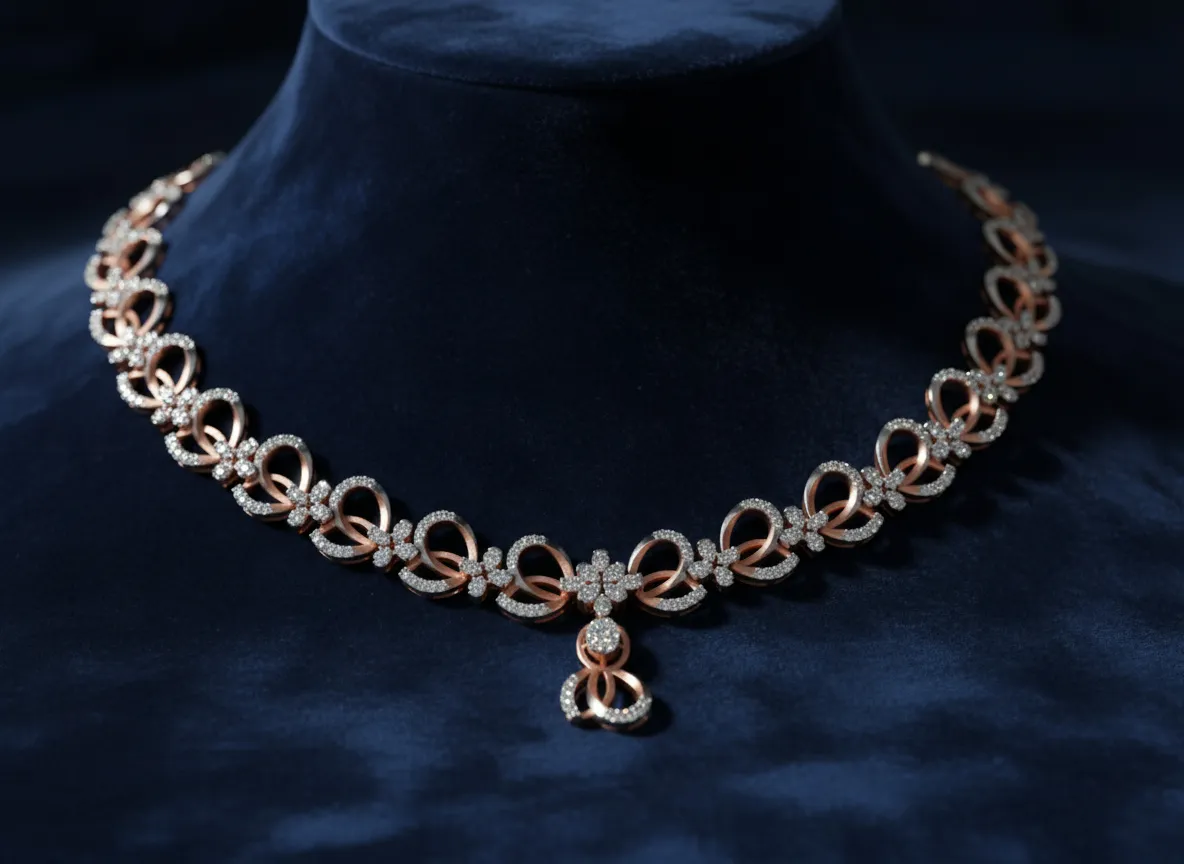 Rosé Bloom Cascade Necklace