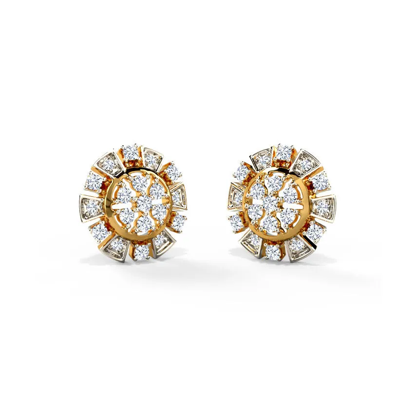 Radiant Sunburst Cluster Studs Earring